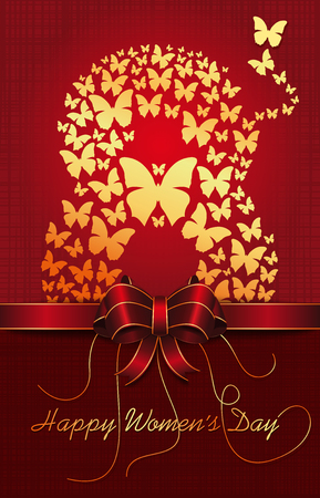 Greeting card to International Women's Day. 8 March design. Happy Womens Day. Vector illustration.のイラスト素材