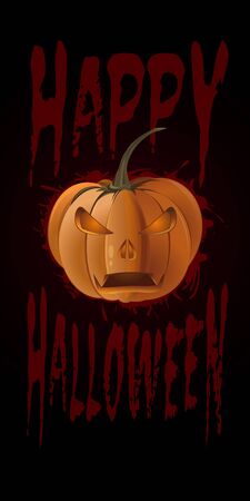 Happy Halloween design with jack o lanternのイラスト素材