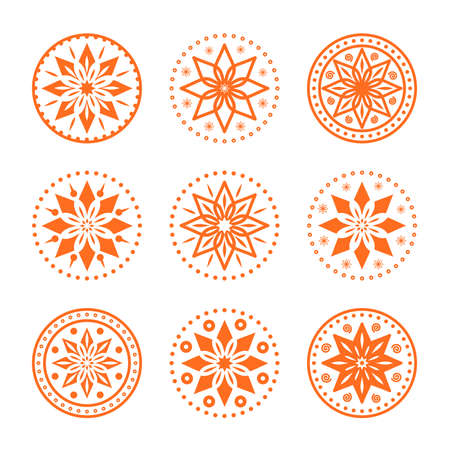 Circular ornaments set for design. Vector patternのイラスト素材