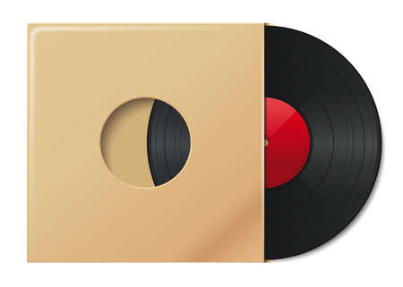 Vinyl record in envelope with space for your text