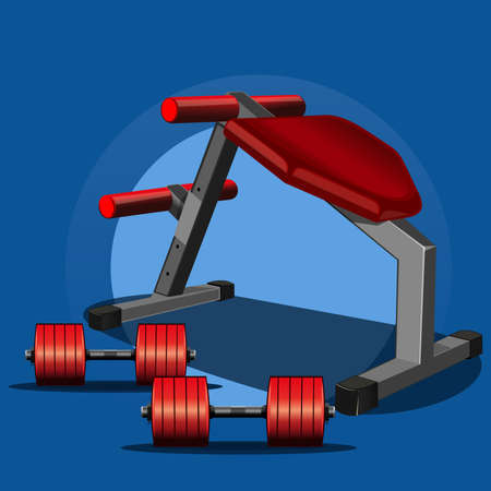 Sports equipment for power gym. Fitness centerのイラスト素材