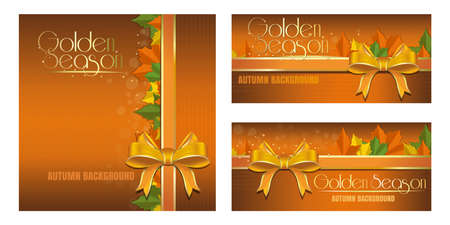Abstract autumn design for flyers. Golden Seasonのイラスト素材