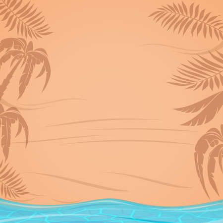 Shadows of tropical palm leaves on the beachのイラスト素材