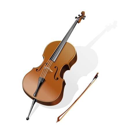 Classic musical instrument double bass vector iconのイラスト素材