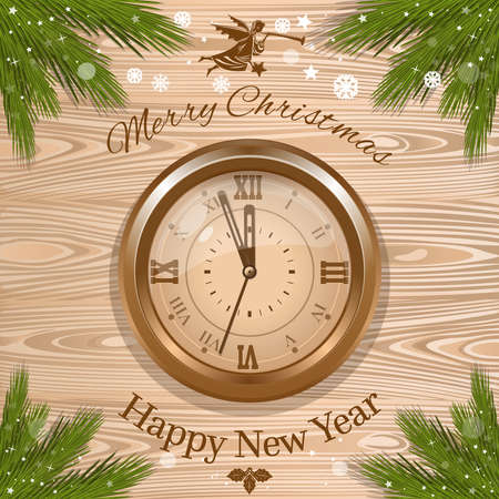 Merry Christmas and Happy New Year. Vector cardのイラスト素材