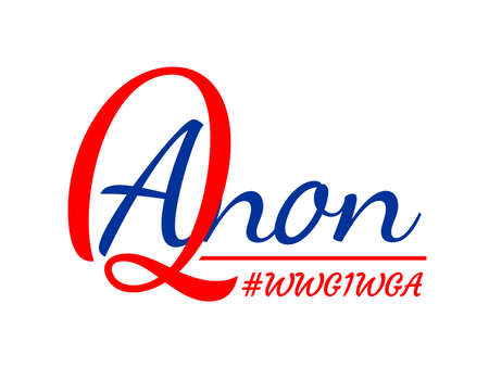 Stylized inscription for QAnon and hashtag WWG1WGAのイラスト素材