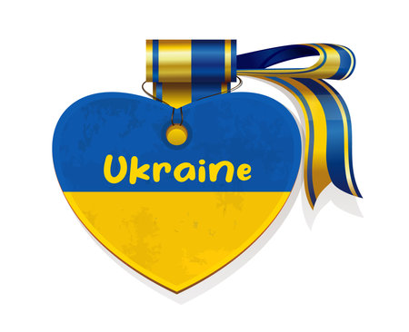 Heart in the colors of the Ukrainian flagのイラスト素材
