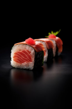 Japanese sushi on a dark backgroundの素材
