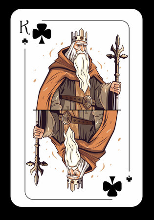 King of clubs original playing card designのイラスト素材