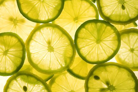 slices of lemon and lime 