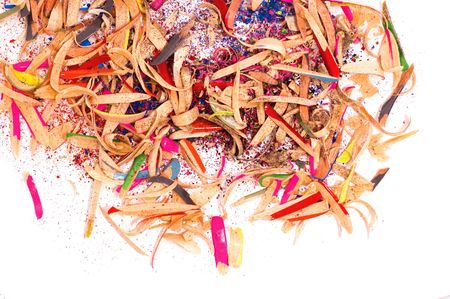 Rubbish from wooden colorful pencils