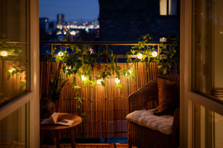 Night view of a terrace in the old town of Tallinn, Estoniaの素材