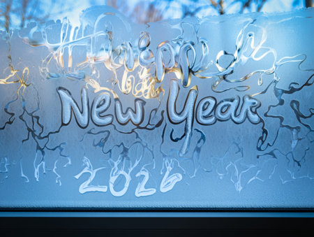 \Inscription \"\"New Year 2021\"\" on frozen window\""の素材