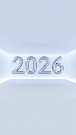 New year 2016. 3d render, 3d illustration, white backgroundの素材