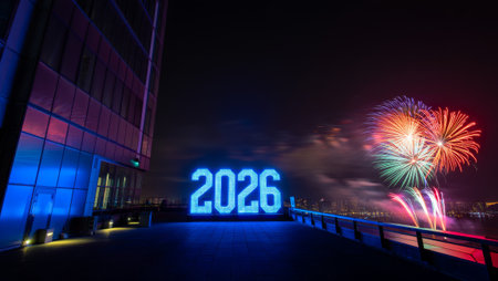 New Year's Eve celebration in the city of Shenzhen, Chinaの素材