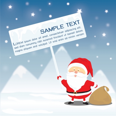 Santa clause showing blank signのイラスト素材