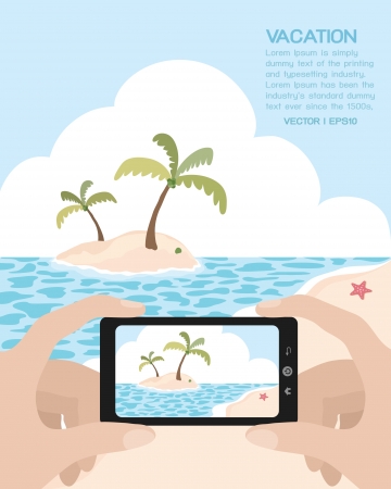 Summer on the beach, vectorのイラスト素材