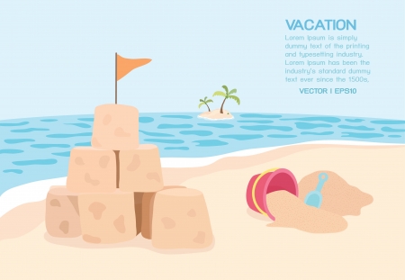 Summer on the beach, vectorのイラスト素材