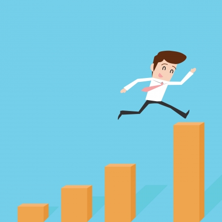 Businessman jump to successのイラスト素材