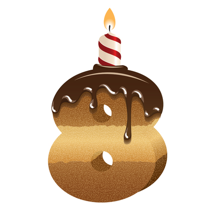 Birthday cake font - number eightのイラスト素材