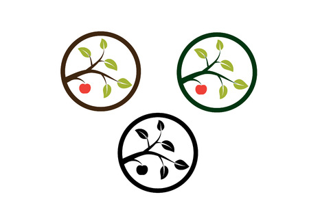 Apple tree branchのイラスト素材