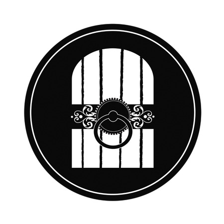 Cellar door emblem on white background illustration.のイラスト素材