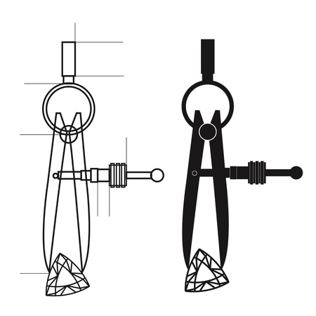Dividers for jewelers on white background illustration.のイラスト素材