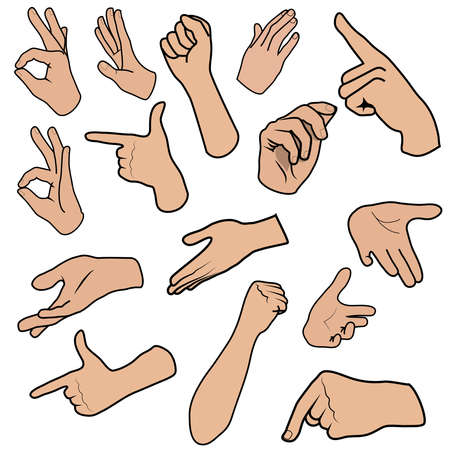 Cartoon hands setのイラスト素材