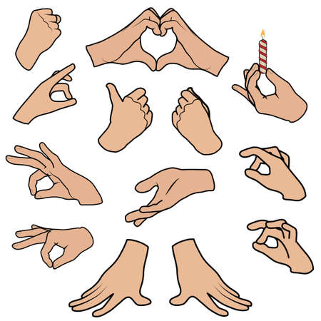 Cartoon hands setのイラスト素材