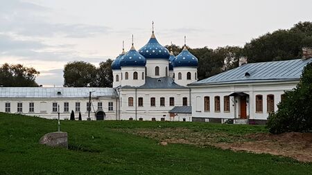 Orthodox Cathedral on the territory of the Yuriev Monastery. Veliky Novgorod, Russia, September...