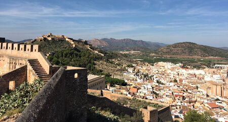Old walls of the fortress in the vicinity of the Spanish city of Sagunt in October 2016.のeditorial素材