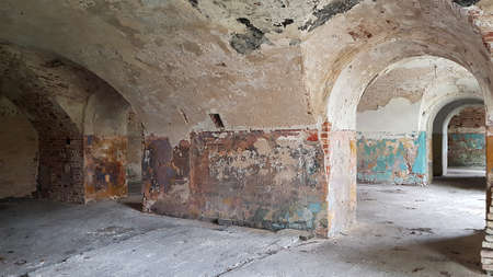 Daugavgiv castle and its internal premises near the Latvian capital Riga in May 2020.のeditorial素材