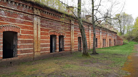 Daugavgiv castle and its internal premises near the Latvian capital Riga in May 2020.のeditorial素材