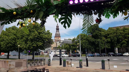 Panorama of the Latvian capital city Riga and its sights on June 29, 2021