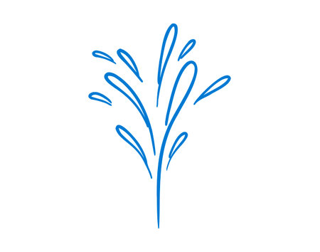 water burst splash vertical up doodle hand drawn icon. Outline line drawing clipart symbolのイラスト素材