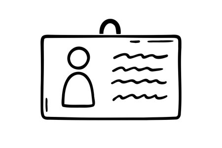Id card Identity tag concept icon doodle hand drawn. Outline Id card line drawing clipart symbolのイラスト素材