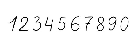Doodle numbers from 1 to 9 and 0. Vector handwritten font numbers. Numbers hand drawn markers...