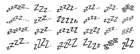 ZZZ doodle symbol for sleep cartoon vector signのイラスト素材