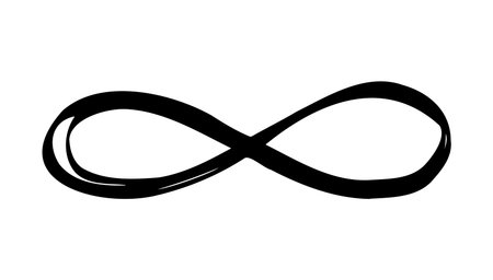 Infinity sign doodle hand drawn iconのイラスト素材
