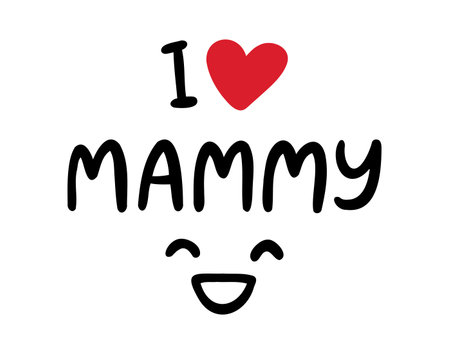 I love mommy word, heart and smile comic cute style. newborn print lettering emblemのイラスト素材