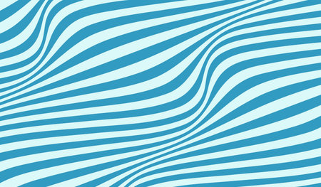 Wave pattern of caramel stripes background. Curly waves flow texture. Retro psychedelic linear texture blue colorのイラスト素材