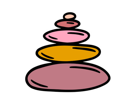 Colorful pastel stones symbolizing balance and peacefulnessのイラスト素材