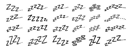 ZZZ doodle symbol for sleep cartoon vector signのイラスト素材