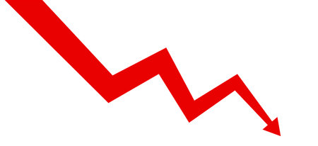 Drop arrow crisis business market background design template. Economy financial crash conceptのイラスト素材