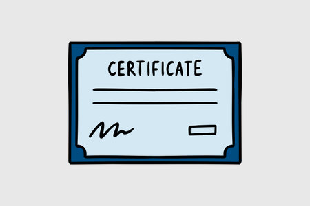 achievement certificate icon doodle hand drawn. colorful cartoon line drawing clipart symbol