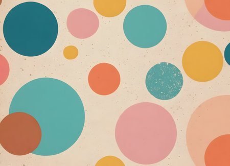 ethereal midcentury inspired scene with muted colors and textured background for creative useの素材