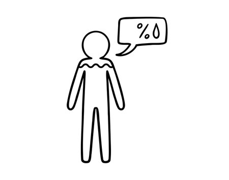 Human outline water fill concept hydration body compositionのイラスト素材