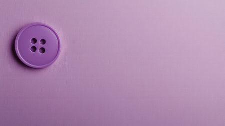 Designer showcases minimalist purple button, Modern aesthetic with soft shadow highlights purple button design, Clean and stylish presentation of purple button on smooth lilac surface for brandingの素材