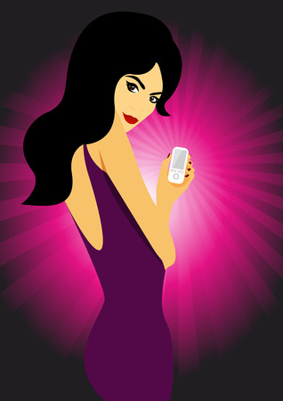 Sexy woman with phoneのイラスト素材