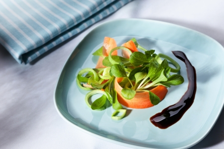 Lamb s lettuce with carrot and の写真素材